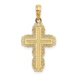 14K Textured with Lace Trim Cross Charm