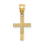 14K Polished with  Star Pattern Mini Cross Charm - Image 4