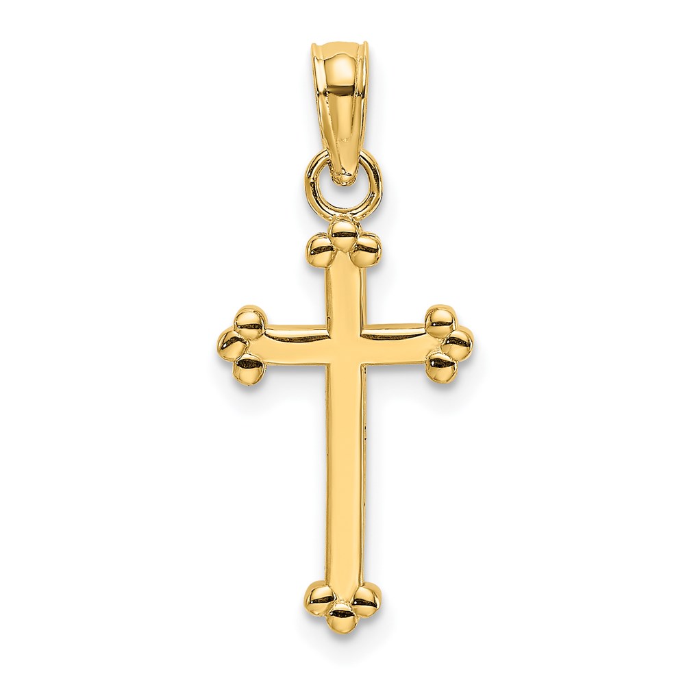K8442.jpg 14K Polished Beaded Cross - Image 1