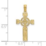 14K Textured Celtic Cross with Eternity Circle Charm - Image 3