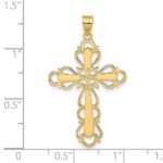 14K Polished Lace Trim Cross Charm - Image 3