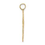 14K Textured Star of David with Chai Center Charm - Image 2