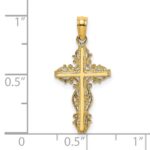 14K Stick Cross with Lace Trim Charm - Image 3