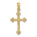 14K Cross with Budded Tip Edges Charm