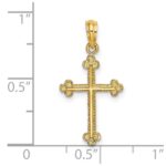14K Cross with Budded Tip Edges Charm - Image 3