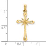 14K Diamond-cut with -X-Center On Cross Charm - Image 3