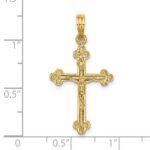 14K Narrow Budded Crucifix Charm - Image 3