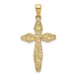 14K Polished and Textured Cross Charm - Image 4