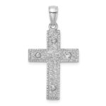 14K White Gold Cross Charm - Image 3