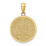 14K Polished and Satin Miraculous Medal Round Charm - Image 4