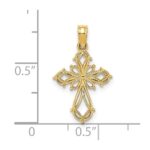 14K Cut-Out Fancy Cross Charm - Image 3