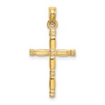 14K 3-D Polished Cross Charm - Image 4