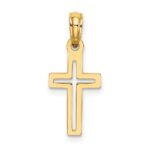 14K Cut-out Diamond-cut Cross Charm - Image 4