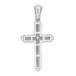 14K White Gold Polished Cross Charm - Image 4
