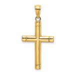 14K Tubular Cross Charm
