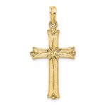 14K Cross with Starburst Center Charm