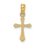 14K Textured Mini Cross Charm - Image 4