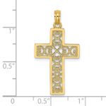 14K Polished Square Cross with Heart Design Charm - Image 3