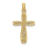 14K Cross with Filigree Center Charm