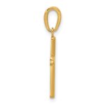 14K Polished Beveled Cross with Round Tips Charm - Image 2