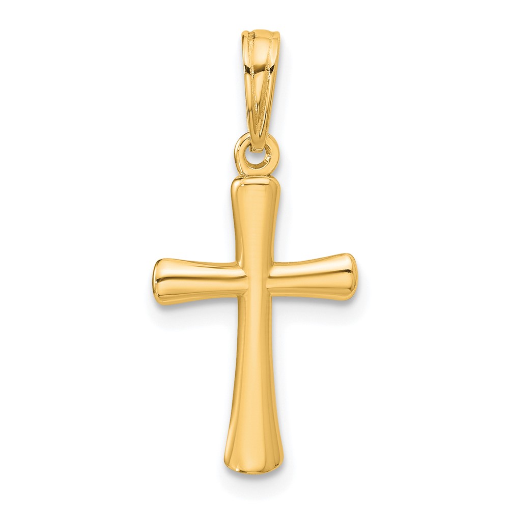 K8524.jpg 10K Polished Beveled Cross w/ Round Tips Charm - Image 1