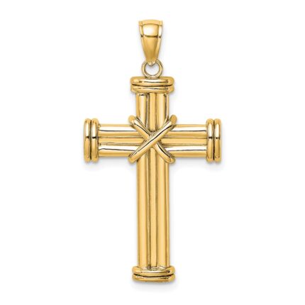 14k Polished -X- Center Cross Pendant