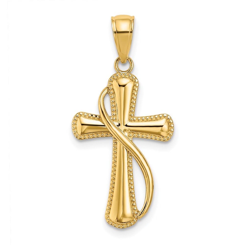 K8545.jpg 14K Cross With Drape Charm - Image 1