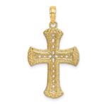 14K Textured and Cut-Out Cross Charm
