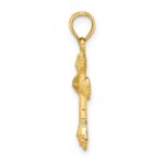 14K Textured with Arrow Ends Cross Charm - Image 2