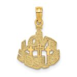 14K I LOVE JESUS with Crosses Charm