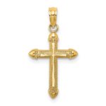 14K Polished Scroll Design Cross Charm