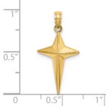 14K 2-D Polished Triangle Tipped Cross Charm - Image 3
