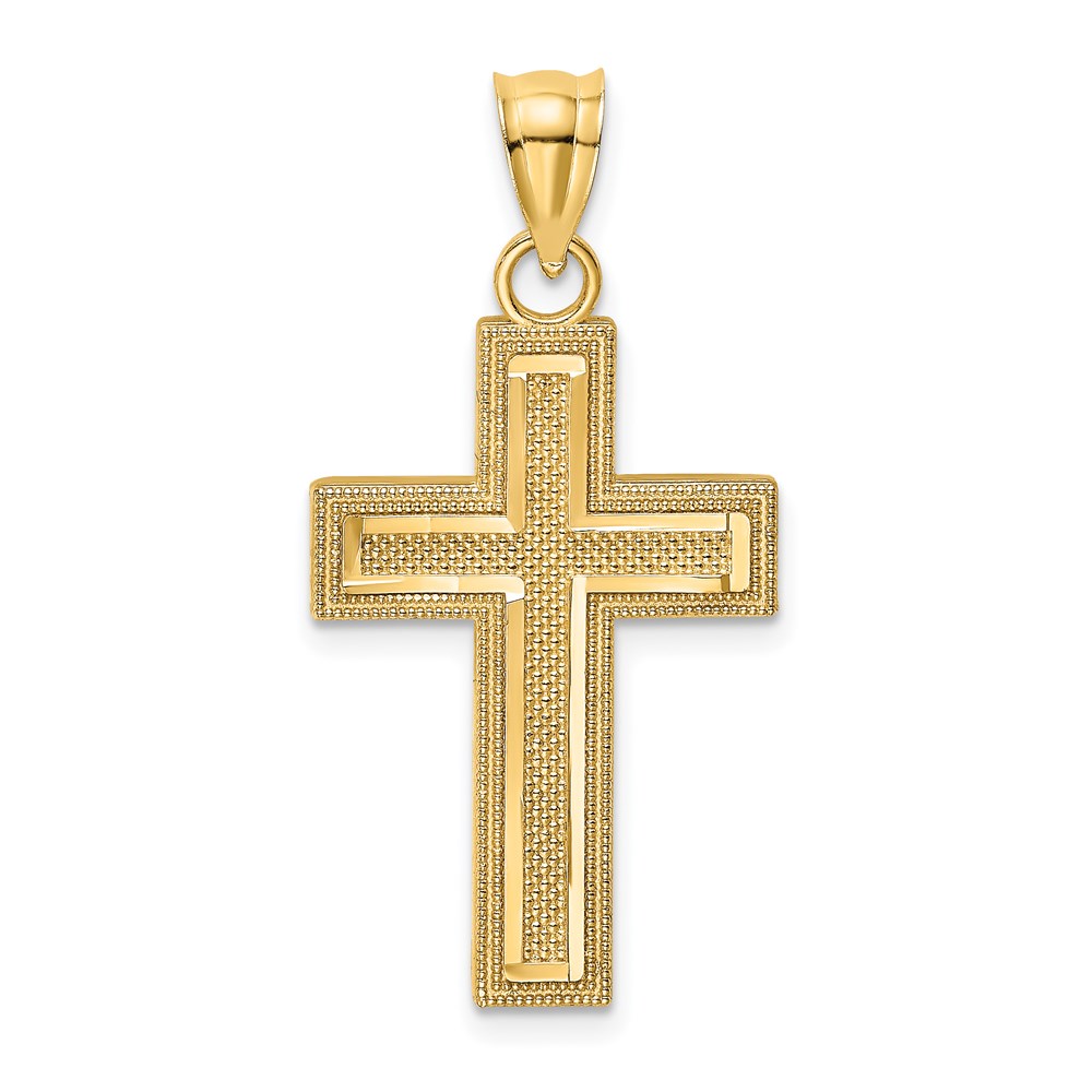 K8567.jpg 14K Block Cross Charm - Image 1