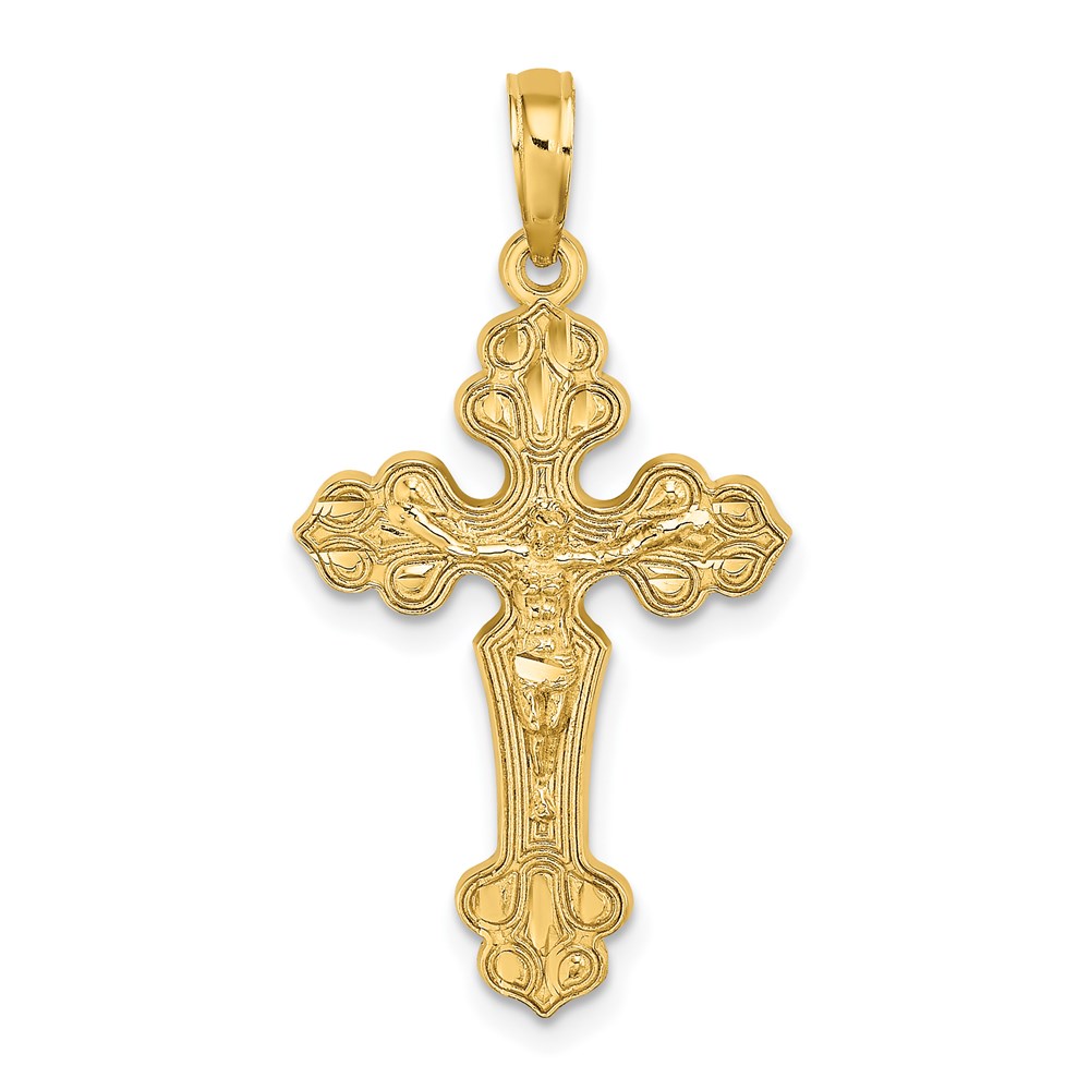 K8578.jpg 14K Diamond-cut Crucifix with Fancy Tips Charm - Image 1