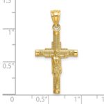 14K Beaded Accent Crucifix Charm - Image 3