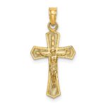 14K Crucifix with Beveled Edges Charm