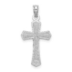 14K White Gold Crucifix with Beveled Edges Charm - Image 4