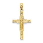 14K Beaded Accent Cross Behind Crucifix Charm - Image 4