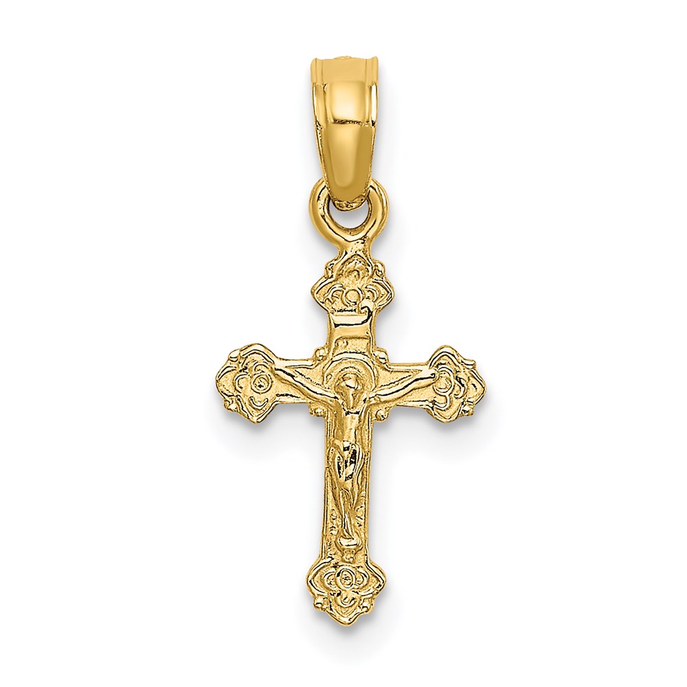 K8588.jpg 14K Mini Crucifix with Fancy Tips Charm - Image 1