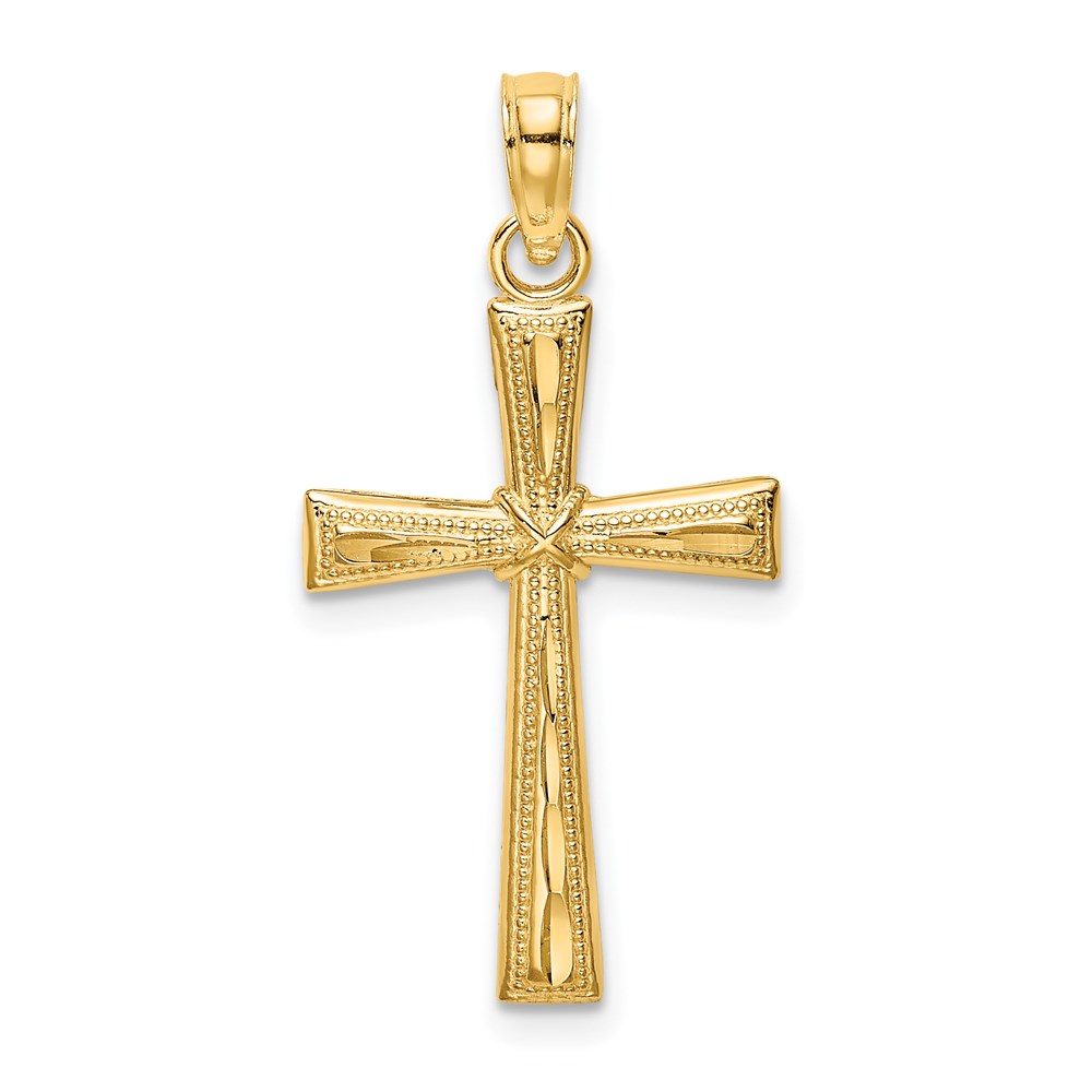 K8591.jpg 14K Diamond-cut and Textured Cross Charm - Image 1