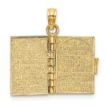 14K 3-D THE TEN COMMANDMENTS in Hebrew Book with Moveable Pages Pendant - Image 8