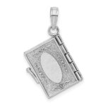 14K White Gold 3-D THE TEN COMMANDMENTS Book with Moveable Pages Pendant - Image 4