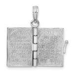 14K White Gold 3-D THE TEN COMMANDMENTS Book with Moveable Pages Pendant - Image 7