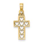 14K Cut-Out Heart Design Cross Charm - Image 4