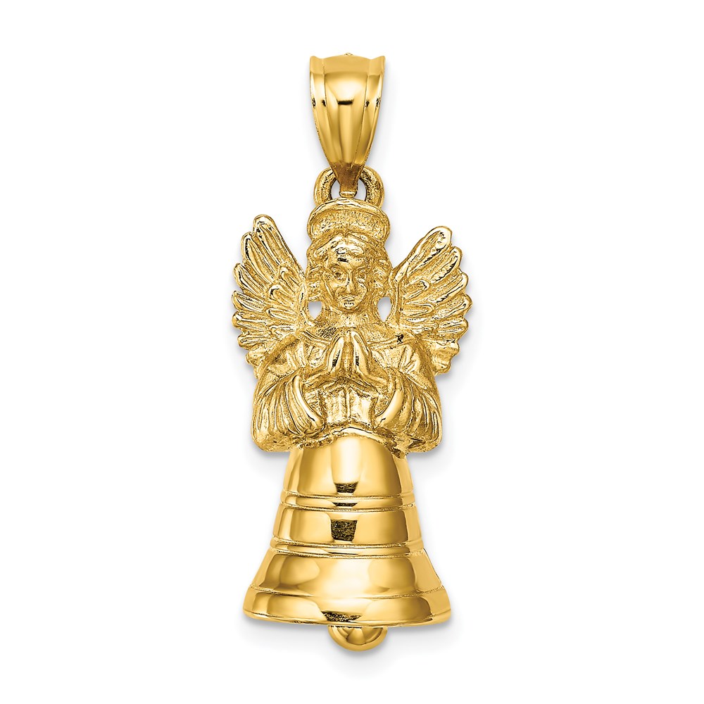 K8604.jpg 14K 3-D Moveable Angel Bell Charm - Image 1