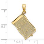 14K 3-D THE LORD IS MY SHEPHERD Book Psalm 23 with Moveable Pages Pendant - Image 3