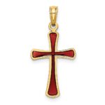 14K Pink Enameled Tapered Cross Charm - Image 4