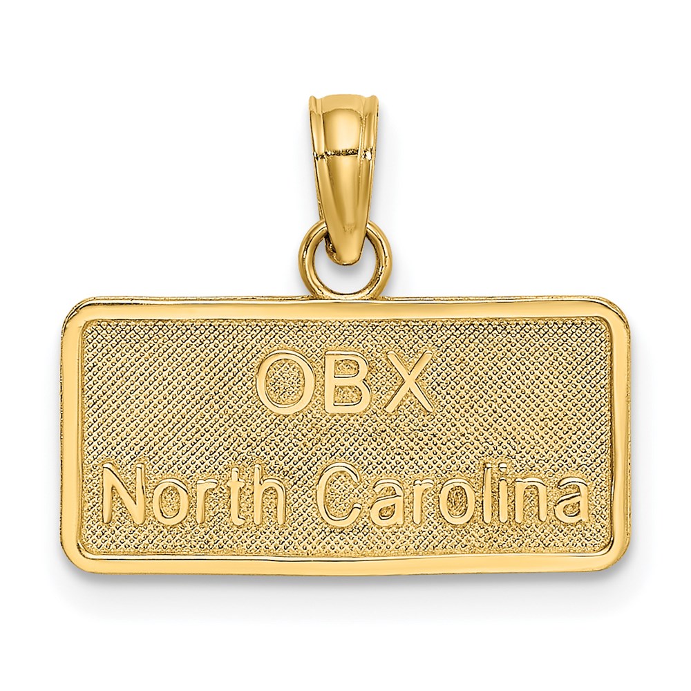K8645.jpg 14K OBX NORTH CAROLINA License Plate Charm - Image 1