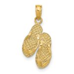 14k MARCO ISLAND Reversible Flip Flops Pendant