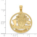 14K BAHAMAS Crest In Textured Frame Charm - Image 4